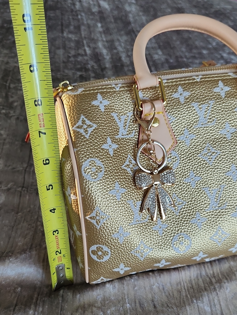 Gold Monogram Speedy with Matching Pouch - Designer-Inspired - Picture 11 of 12